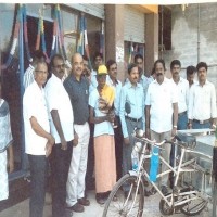 Mr Krishnan of 82 Years Crossed Hosur from Rameshwaram to Delhi by cycle ralley demanding linkage of rivers in india